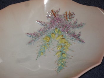 Listing 8 of 14 for BESWICK patterned dish or platter with flowers relief No.1908