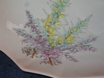 Listing 9 of 14 for BESWICK patterned dish or platter with flowers relief No.1908