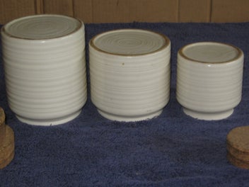 Listing 11 of 14 for Three Titain / Crown Lynn Kitchen Containers caddies