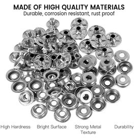 Listing 3 of 6 for 72pcs Snap Tool Snap Button Washer Sewing Supplies Metal Snap Button Corrosio