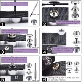 Listing 4 of 6 for 72pcs Snap Tool Snap Button Washer Sewing Supplies Metal Snap Button Corrosio