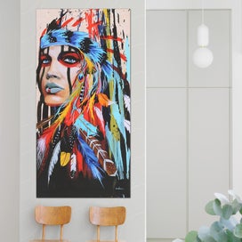 Listing 4 of 8 for Canvas Oil Painting Wall Art Picture Art Abstract Indian Woman Decor