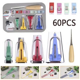Listing 6 of 11 for 60Pcs Binding Tool Sewing Set, Fabric Bias Tape Binding Maker with 4 Si