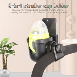 Listing 2 of 10 for Stroller Cup Holder with Phone Holder/Organizer, Universal Bike Cup Hol