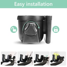 Listing 6 of 10 for Stroller Cup Holder with Phone Holder/Organizer, Universal Bike Cup Hol
