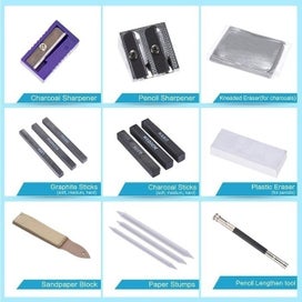 Listing 6 of 11 for 32Pcs Drawing Sketch Set Charcoal cil Eraser Art Craft ing Sketching Ki