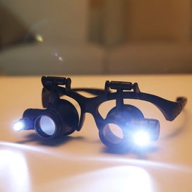 Listing 3 of 10 for Eye Glasses Loupe with Light Jeweler Watch Repair Tool LED Double Magni