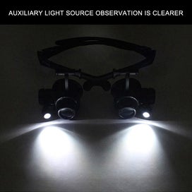 Listing 7 of 10 for Eye Glasses Loupe with Light Jeweler Watch Repair Tool LED Double Magni
