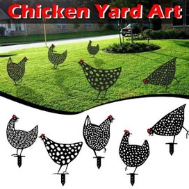 Listing 2 of 11 for 5 Style Gardening Ornaments Chicken Yard Art Garden Backyard Lawn Stake