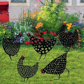 Listing 5 of 11 for 5 Style Gardening Ornaments Chicken Yard Art Garden Backyard Lawn Stake