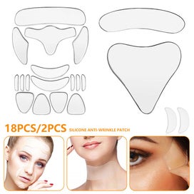 Listing 2 of 9 for 18Pcs Reusable Silicone Wrinkle Removal Stickers Anti-wrinkle Face Neck
