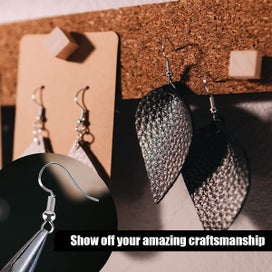 Listing 2 of 8 for 300pcs Earring Hooks Plated Hypoallergenic Ear Wire Hook Fish Shape Ear