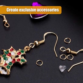 Listing 4 of 8 for 300pcs Earring Hooks Plated Hypoallergenic Ear Wire Hook Fish Shape Ear