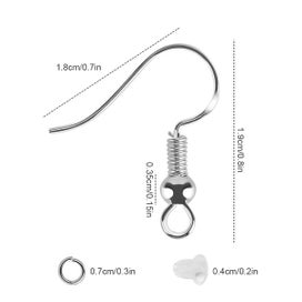 Listing 6 of 8 for 300pcs Earring Hooks Plated Hypoallergenic Ear Wire Hook Fish Shape Ear