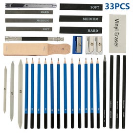 Listing 4 of 11 for 33PCS Professional Artist Pencils Set Drawing Sketching Colouring Art K