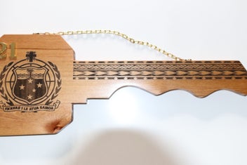 Listing 3 of 9 for 21st Key Samoan Emblem Key in NZ Rimu Wood