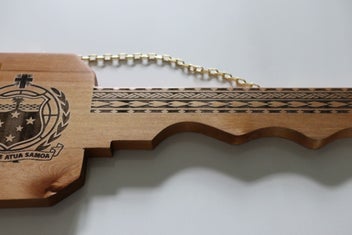 Listing 6 of 9 for 21st Key Samoan Emblem Key in NZ Rimu Wood