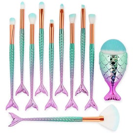 Listing 2 of 5 for 11pcs Makeup Brushes Set 3d Mermaid Make Up Foundation Eyeshadow Eyebrow Eyeline