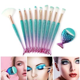 Listing 5 of 5 for 11pcs Makeup Brushes Set 3d Mermaid Make Up Foundation Eyeshadow Eyebrow Eyeline