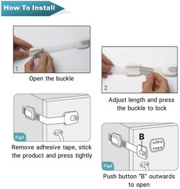 Listing 4 of 5 for Child Safety Lock Set Of 12, Baby Door Lock Adjustable Soft Band, Baby Child Saf