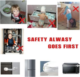 Listing 5 of 5 for Child Safety Lock Set Of 12, Baby Door Lock Adjustable Soft Band, Baby Child Saf