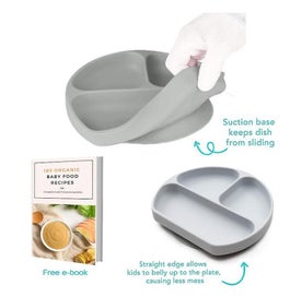 Listing 3 of 4 for Infant Feeding Bowls-divided Food-grade Silicone Suction Plate For Weaning Babie