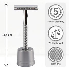 Listing 3 of 4 for Old-fashioned Manual Razor Metal Safety Razor With Razor Stand Eco Friendly And