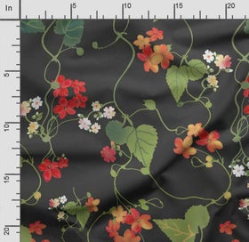 Listing 2 of 5 for Soimoi Floral Print, Poly Taffeta Fabric, Decor Sewing Fabric by The Yard 56