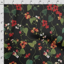 Listing 3 of 5 for Soimoi Floral Print, Poly Taffeta Fabric, Decor Sewing Fabric by The Yard 56