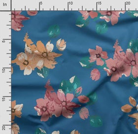 Listing 2 of 5 for Soimoi Floral Print, Poly Taffeta Fabric, Decor Sewing Fabric by The Yard 56