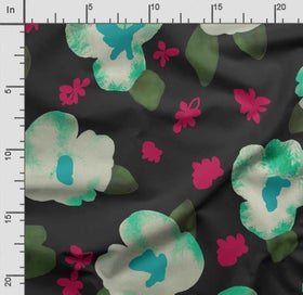 Listing 2 of 5 for Soimoi Floral Print, Poly Taffeta Fabric, Decor Sewing Fabric by The Yard 56
