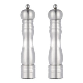Listing 1 of 5 for 2-piece Stainless Steel Salt And Pepper Mill Set With Ceramic Adjustable Grinder