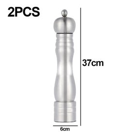 Listing 2 of 5 for 2-piece Stainless Steel Salt And Pepper Mill Set With Ceramic Adjustable Grinder