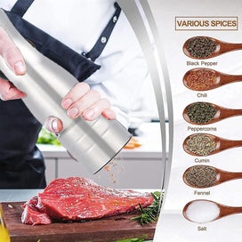 Listing 4 of 5 for 2-piece Stainless Steel Salt And Pepper Mill Set With Ceramic Adjustable Grinder