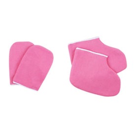 Listing 2 of 5 for Bran 1 Pair Of Gloves + 1 Pair Of Foot Covers Paraffin Bathroom Treatment Terry