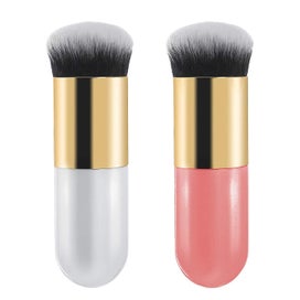Listing 1 of 4 for 2 Pieces Foundation Brush, Chubby Makeup Brush, Suit For Blending Liquid, Cream