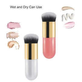 Listing 3 of 4 for 2 Pieces Foundation Brush, Chubby Makeup Brush, Suit For Blending Liquid, Cream