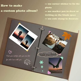 Listing 3 of 5 for Bran Leather Self -design Photo Album Scrapbook Album Photo Book Wedding Guest B