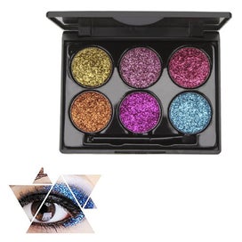 Listing 2 of 5 for Bran Face Paint Colours Glitter 6 Colors Makeup Palette Shimmer Eyeshadow Palett
