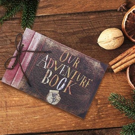 Listing 3 of 5 for Bran Our Adventure Book, Pixar Up Themed Scrapbook With Movie Postcards, Wedding