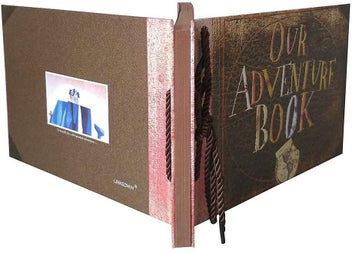 Listing 5 of 5 for Bran Our Adventure Book, Pixar Up Themed Scrapbook With Movie Postcards, Wedding