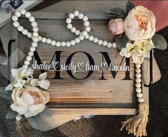 Listing 5 of 5 for Wood Bead Garland 58 In Coffee Table Decor Wood String Beads Farmhouse B