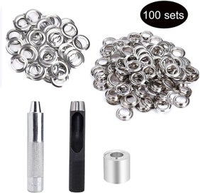 Listing 2 of 4 for Grommet Eyelets Tool Kit 12mm 100 Sets Grommet Eyelets With 3pcs Grommet Eyelet