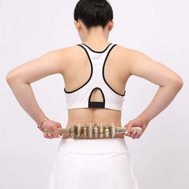 Listing 3 of 5 for Wooden Handheld Massage Roller Trigger Point Full-body Muscle Release Massager R