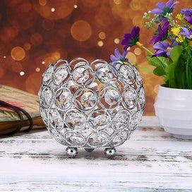 Listing 5 of 5 for 10cm Crystal Bowl Votive Candleholder Sparkly Tea Light Candle Holders