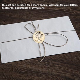 Listing 3 of 4 for Fire Lacquer Seal Wax Seal Stamp Kit, Sealing Brass Stamper Gift Box Set For We