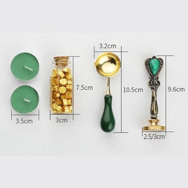 Listing 4 of 4 for Fire Lacquer Seal Wax Seal Stamp Kit, Sealing Brass Stamper Gift Box Set For We