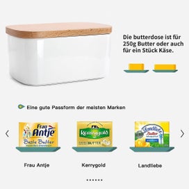 Listing 3 of 3 for 303.101 Butterdose Porzellan Fr 250 G Butter, Holzdeckel Mit Silikon-dichtlippe,