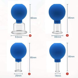 Listing 4 of 5 for Set Of 4 Cupping Glasses With Ball 15-25-36-52mm For Professional, Medical, Fire