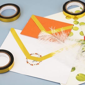 Listing 5 of 5 for Graphic Art Tape Metallic Mirror Tape Gold Self-adhesive Decor Tape Mirror-like